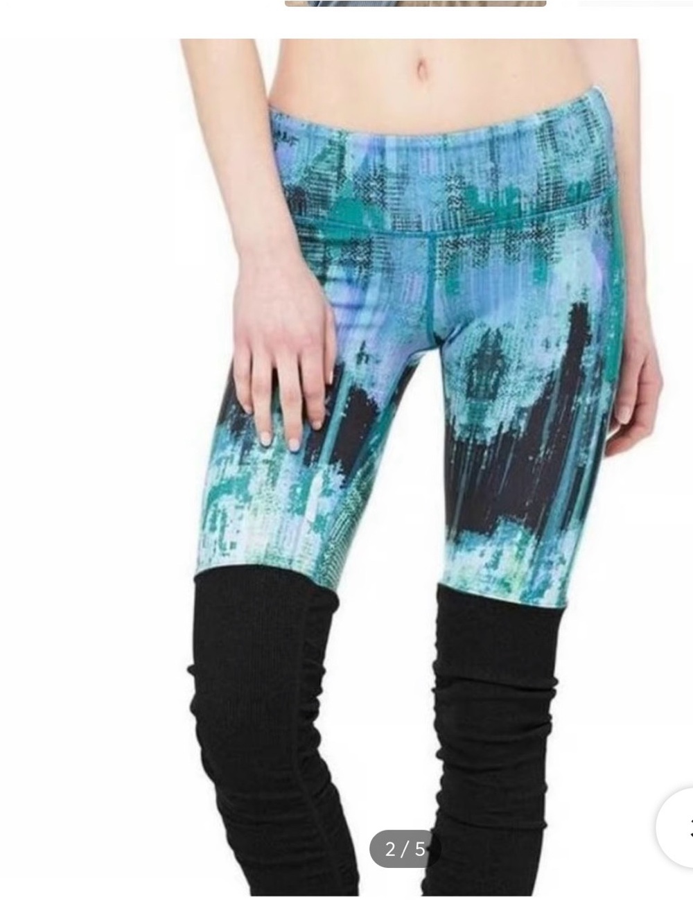 ALO Goddess Ribbed Legging in Teal Desert Sunset Size S
